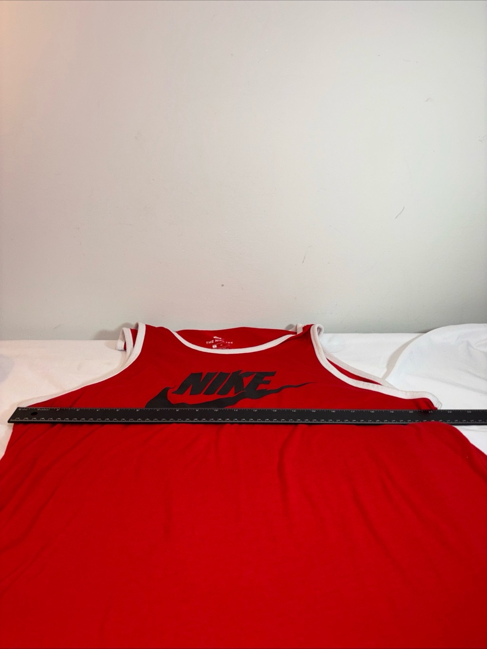 Nike Red Tank Top with Black Logo. 1042 - Picture 4 of 10